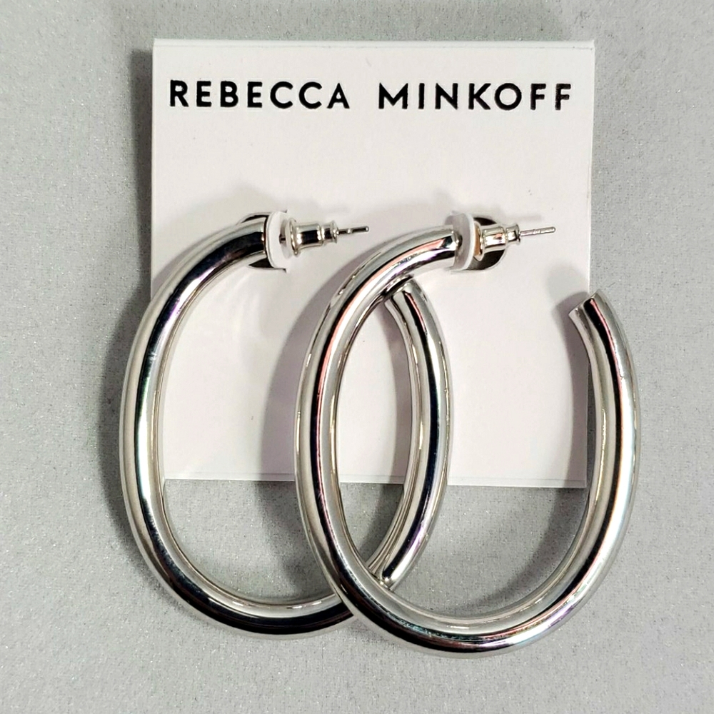 Rebecca Minkoff 2 pair of gold and silver hoop ear - Picture 2 of 4